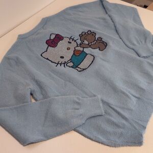 Blue Sweater with Hello Kitty Design